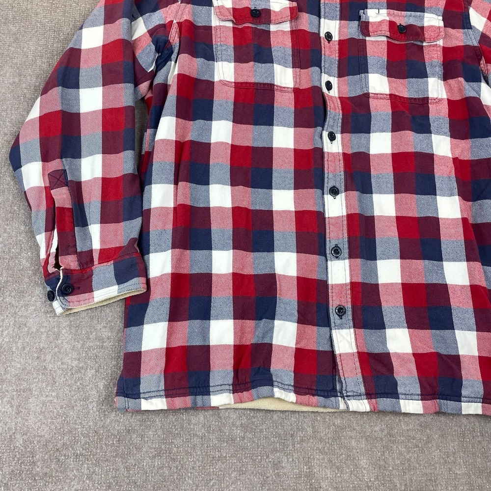L.L. Bean Fleece-Lined Flannel Shirt Mens XL Multicolor Plaid Traditional Fit - Picture 7 of 15